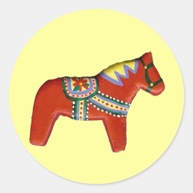 Red Dala Horse Sticker (Front)
