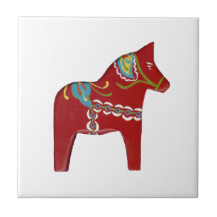 Red Dala Horse Tile