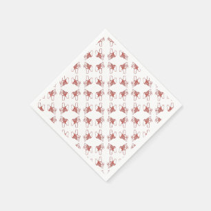 Red Dala Horses Napkin