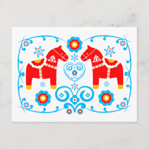 Red Dala Horses Postcard