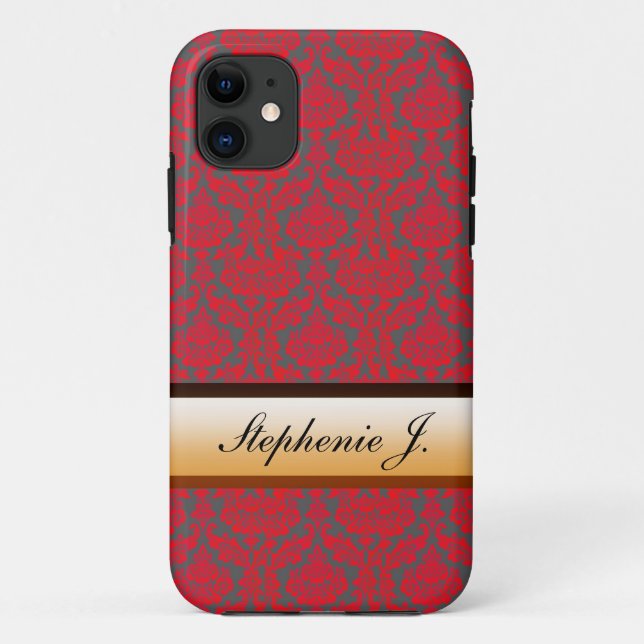 red damask classy iPhone 5 case (Back)
