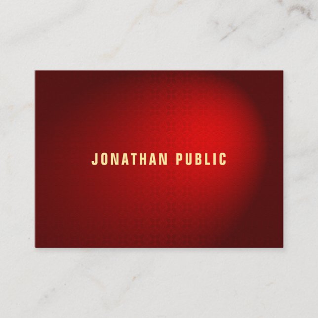 Red Damask Elegant Premium Silk Finish Template Business Card (Front)