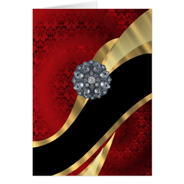 Red damask & gold (Front)