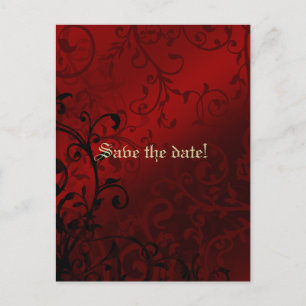 Red Damask Gothic Bridal Shower Invitation