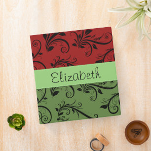 Red Damask, Green Damask, Your Name Binder