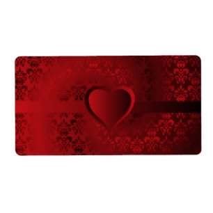 Red damask heart