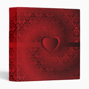 Red damask heart binder