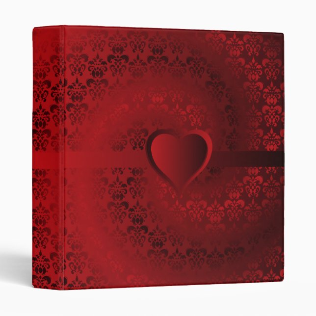 Red damask heart binder (Front/Spine)