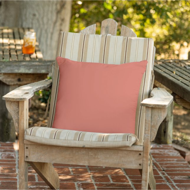 Red Damask Solid Colour  Outdoor Pillow (Chair)