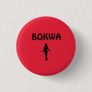 Red Dancer Silhouette Bokwa 1 Inch Round Button