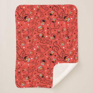 Red Dancing Elmo Pattern Sherpa Blanket