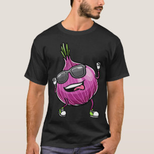 Red Dancing Onion Vegetable T-Shirt