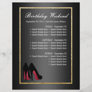 Red Dancing Shoes Itinerary - Birthday