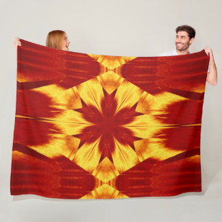 Red Dandelion Fleece Blanket