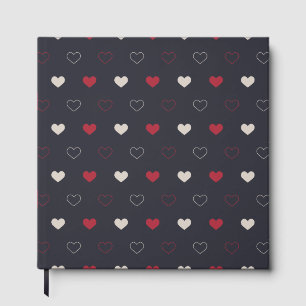 Red & dark Heart Seamless Pattern Cute Minimal Guest Book