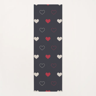 Red & dark Heart Seamless Pattern Cute Minimal Yoga Mat