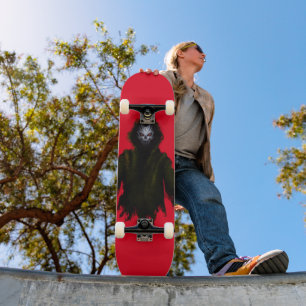Red Dark Monster Creature Gothic Horror Skateboard