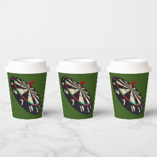Red Dart Bullseye Dartboard, Paper Party Cup