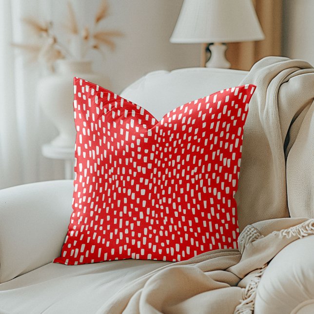 Red Dashingly Bright Throw Pillow (Red Dashingly Bright Throw Pillow)