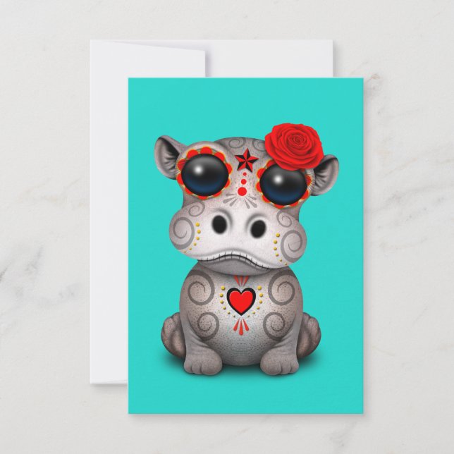 Red Day of the Dead Baby Hippo (Front)