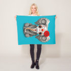 Red Day of the Dead Sugar Skull Baby Elephant