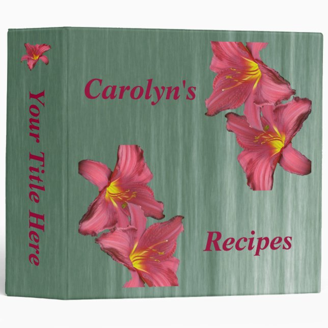 Red Daylilies Binder for Personalization (Front/Spine)