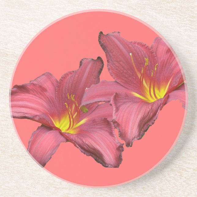 Red Daylily Coaster (Front)