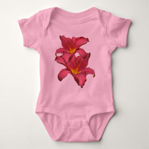 Red Daylily Coordinating Items Baby Bodysuit