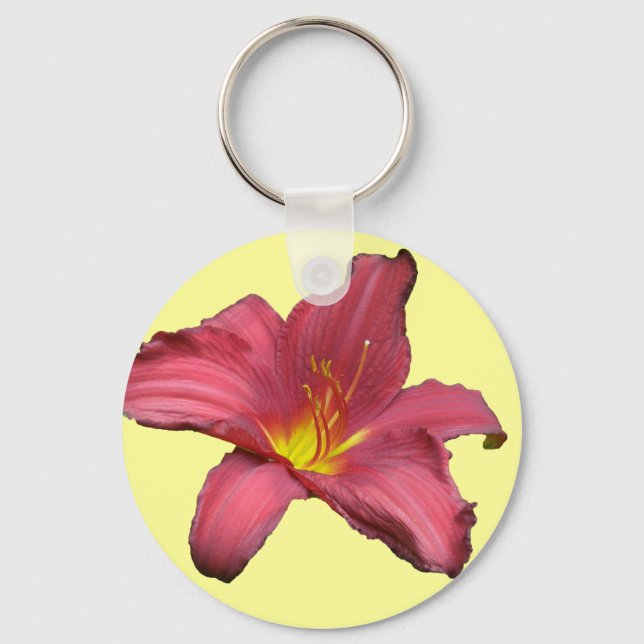 Red Daylily Coordinating Items Keychain (Front)