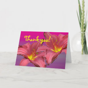 Red Daylily Coordinating Items Thank You Card