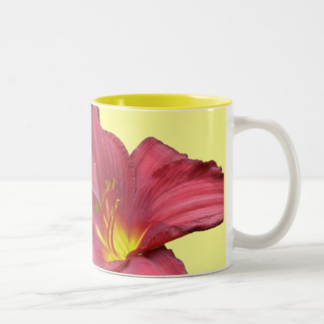 Red Daylily Coordinating Items Two-Tone Coffee Mug (Right)