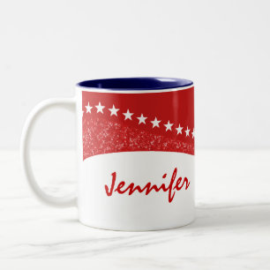 Red Dazzling Star Curves Mug