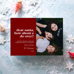 Red Dear Santa, How About a Do-Over Photo Holiday Card