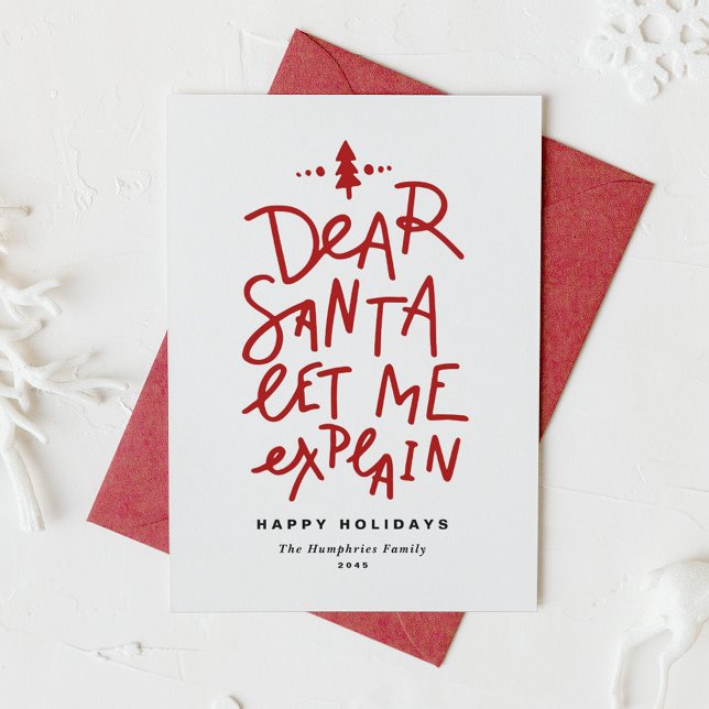 Red Dear Santa Let Me Explain Funny Christmas Holiday Card (Creator Uploaded)