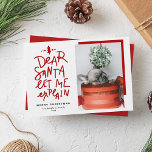 Red Dear Santa Let Me Explain Photo Christmas Holiday Card<br><div class="desc">Dear Santa let me explain! Send Christmas greetings with this fun and festive holiday flat card. It features a hand-lettered quote and simple typography. Personalize by adding a greeting, names, photo and other details. This Christmas photo card will be perfect for baby holiday cards and dog holiday cards. Available as...</div>