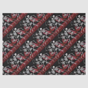 Red Death Dancing Skeletons Gothic Wedding Tissue Paper