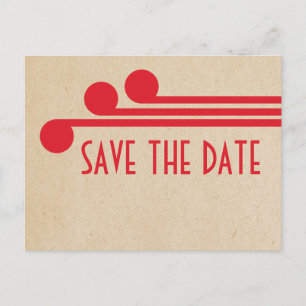 Red Deco Chic Enregistrer la carte postale Date