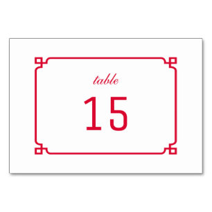 Red Deco Chic Table Card