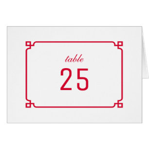 Red Deco Chic Table Number