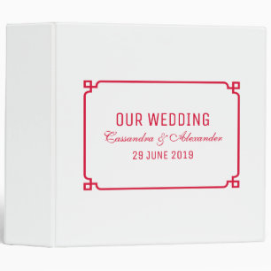 Red Deco Chic Wedding Binder
