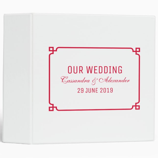 Red Deco Chic Wedding Binder (Front/Spine)