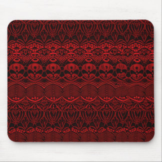 Red Deco Lace Mouse Pad