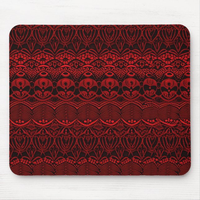 Red Deco Lace Mouse Pad (Front)