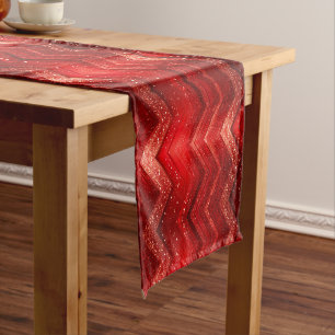 Red Decorative Christmas Holiday Table Runner