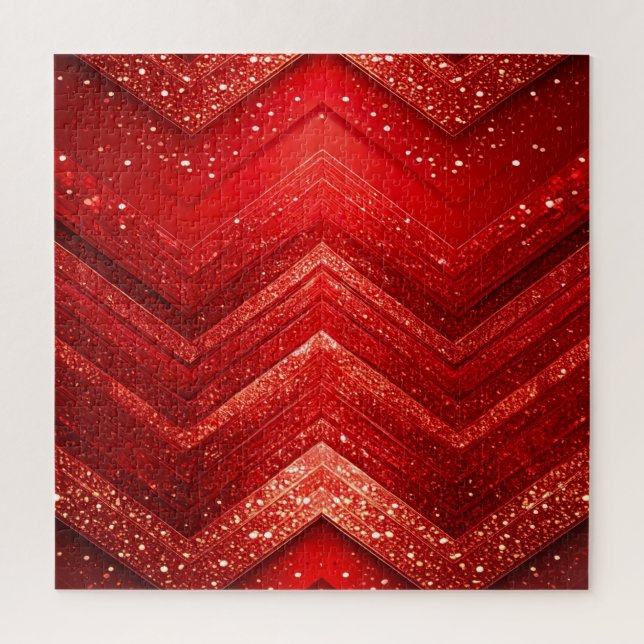 Red Decorative Glitter Jigsaw Puzzle (Vertical)