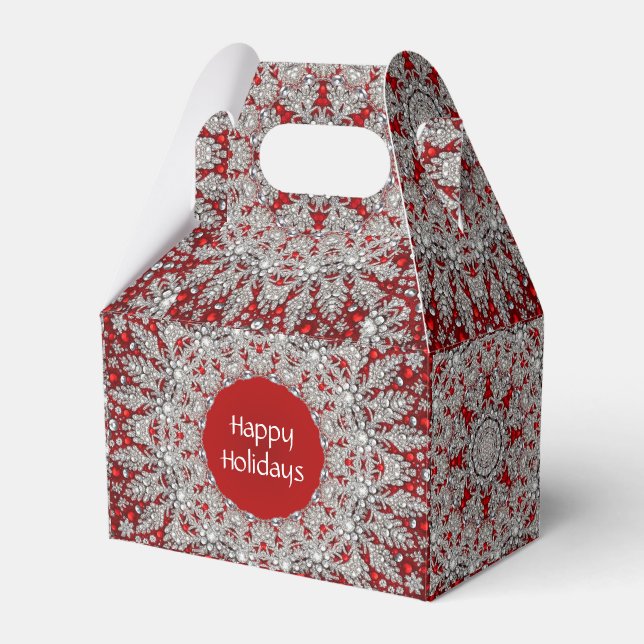Red Decorative Holiday Gift Box (Front Side)