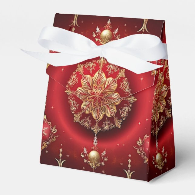 Red Decorative Ornaments Holiday Gift Box (Front Side)