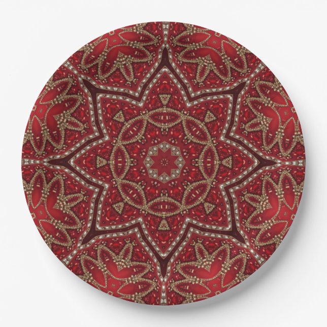 Red Decorative Paper Plate (Front)