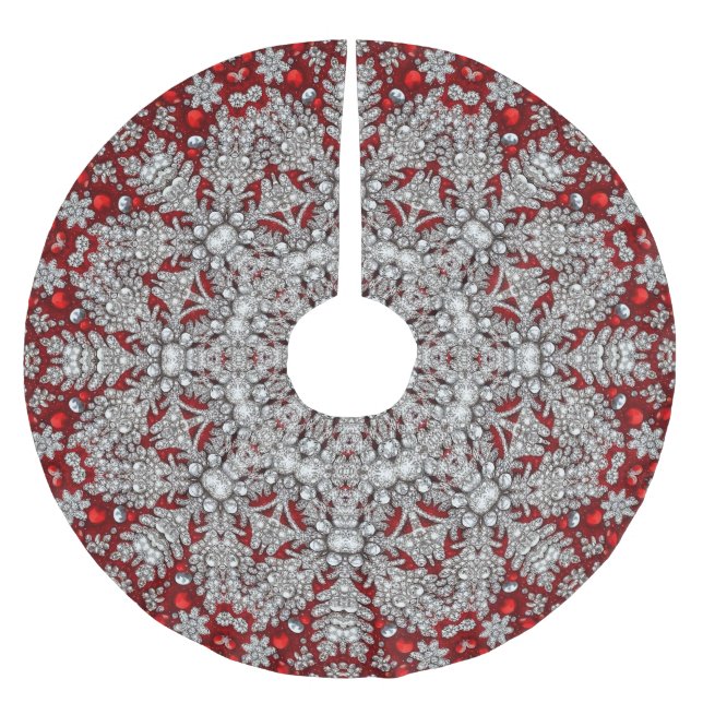 Red Decorative Tree Skirt (Front)