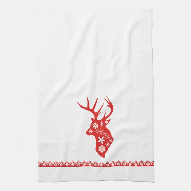 Red Deer Christmas Towel (Vertical)